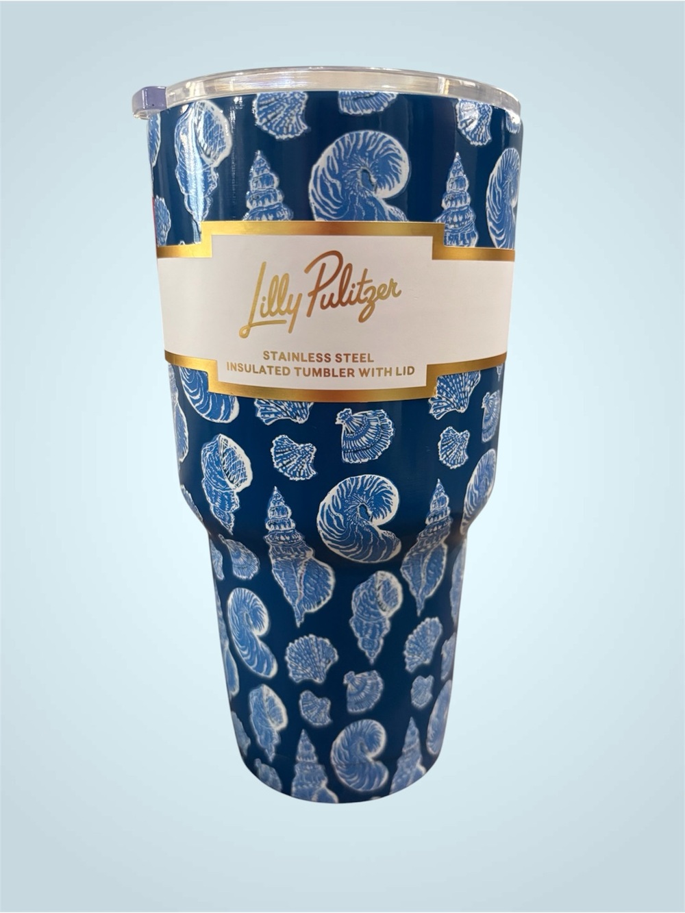 Lilly Pulitzer Shell Pattern Stainless Steel Tumbler with Lid
